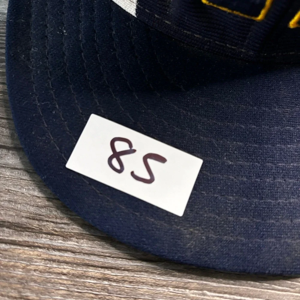 Vintage 80s Michigan Wolverines Lucky Stripes Blue Sz L Snapback Trucker Cap USA